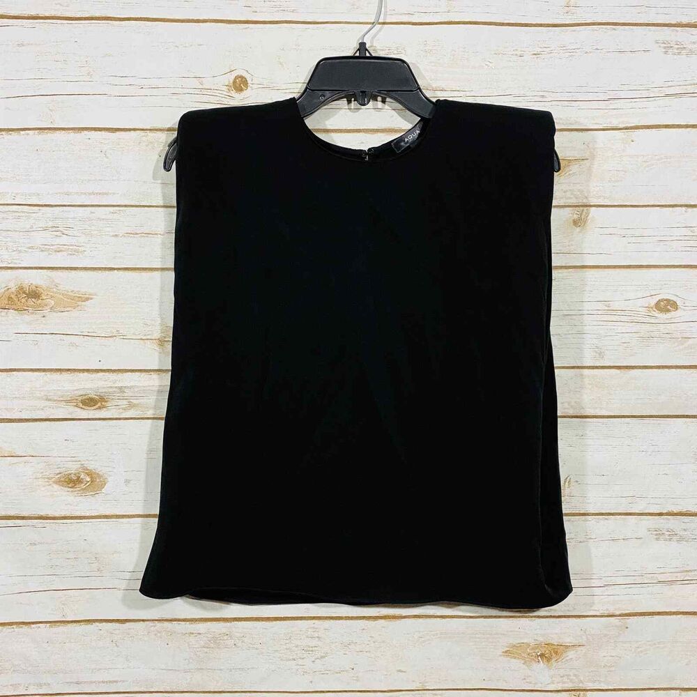 AQUA TANK TOP 100% POLYESTER WIDE STRAPS SLEEVELES SIZE XS